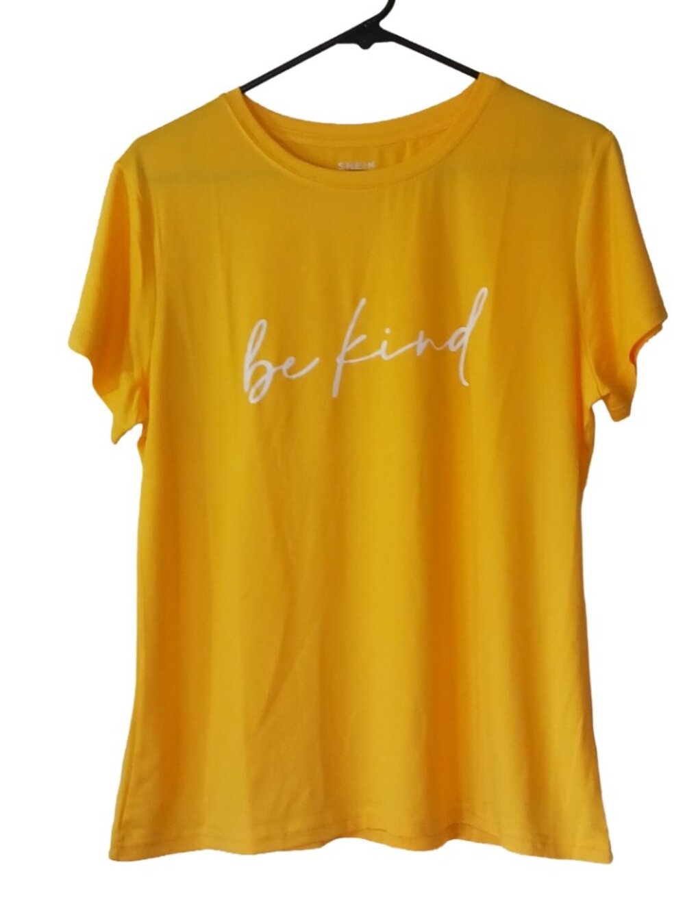 SHEIN “Be Kind” Yellow Graphic T‑Shirt — Size XL